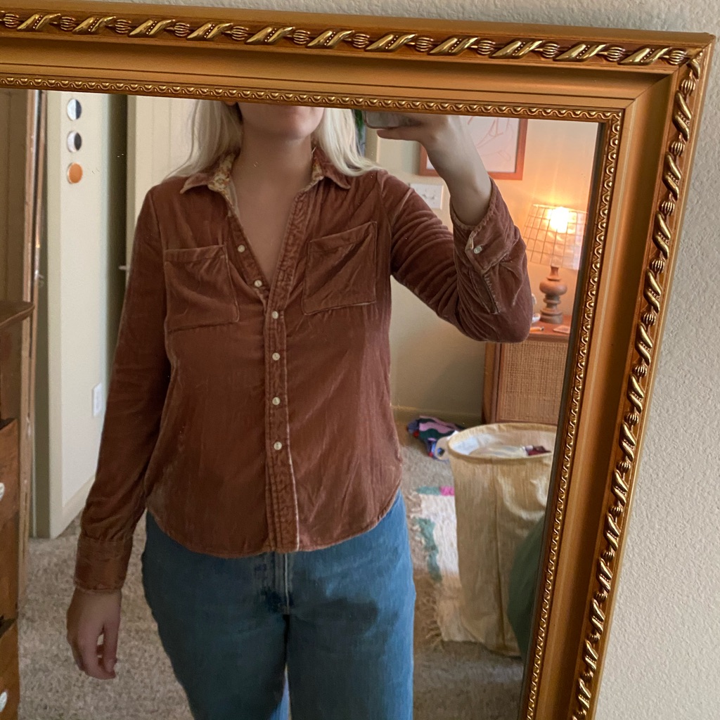 Velvet Button Down